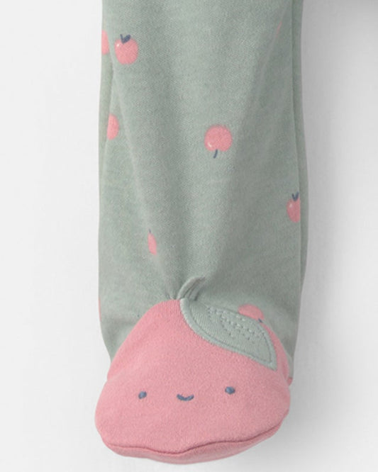 Carter's Baby Apple Print 2-Way Zip Cotton Sleep & Play