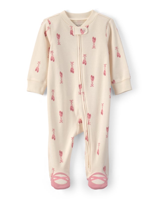 Carter's Baby Girl Ballerina Print 100% Cotton Sleep & Play