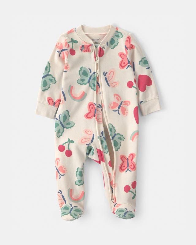 Carter's Baby Butterfly 2-Way Zip Thermal Sleep & Play