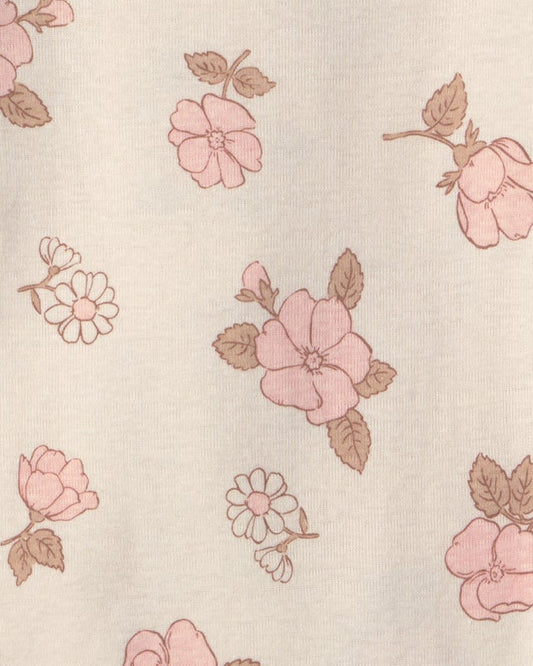 Carter's Baby Girl 3-Pack Floral Short-Sleeve Bodysuits - Pink/Ivory