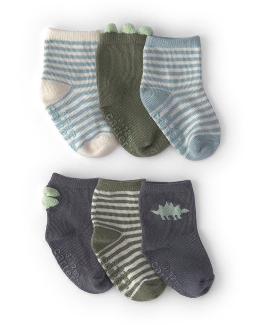 Carter's Baby Boy 6-Pack Dino Socks - Green