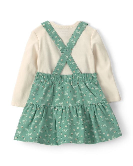 Carter's Baby Girl Bow Floral Dress Set- Green