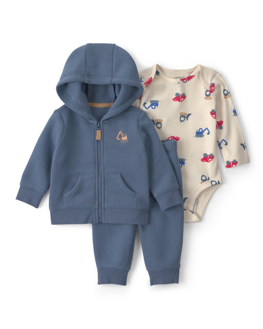 Carter's Baby Boy 3-Piece Construction Layering Set - Blue