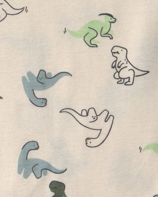 Carter's Baby Boy 3-Piece Dinosaur Quilted French Terry Layering Set - Olive Green