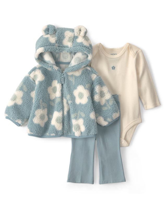 Carter's Baby Girl 3-Piece Floral Card Set - Blue