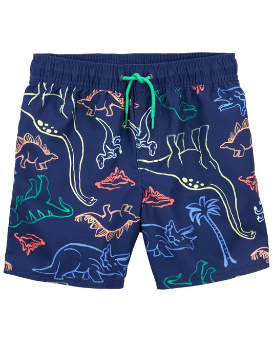 Carter's Multicolor Dinosaur Print Swimsuit Shorts