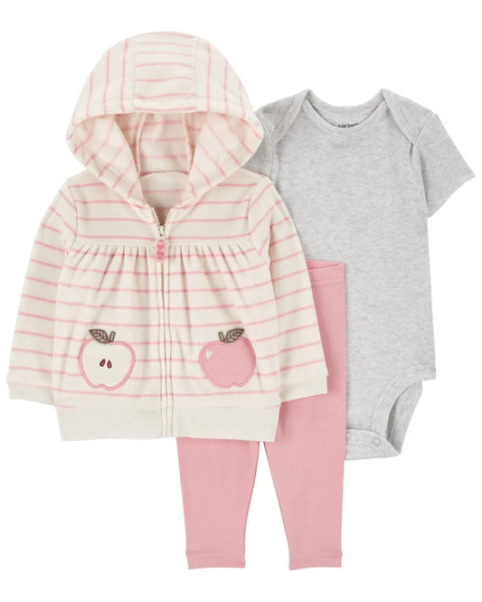 Carter's Apple Print 3-Piece Sweater Set