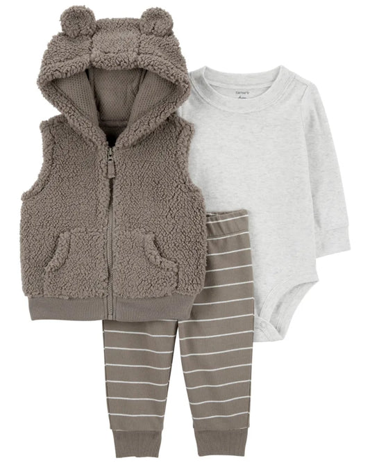 Carter's Sherpa Bear Vest 3-Piece Set