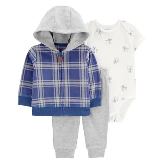 Carter's Baby 3-Piece Blue Plaid Little Jacket Set