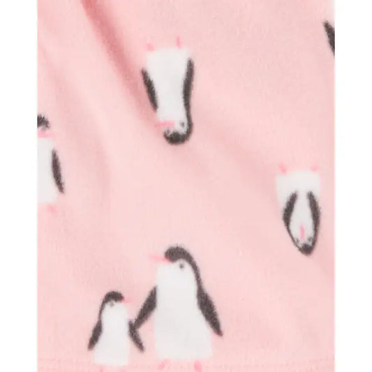 Carter's Infant Girls Pink Penguin 3-Piece Fleece Cardigan Set