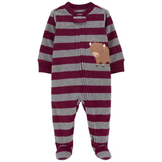 Carter's Buffalo Print Fleece Zip-Up Footie Sleep & Play Pajamas