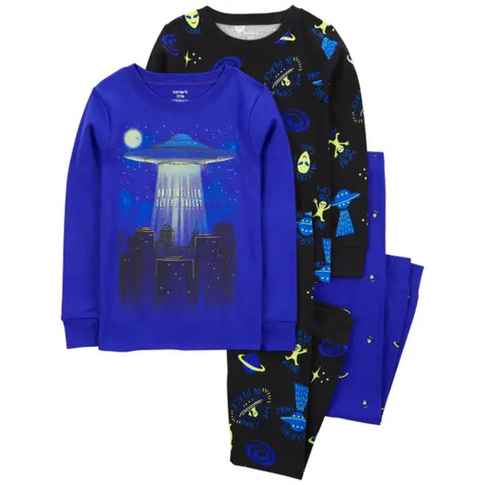 Carter's Boy's 4-Piece Space Alien 100% Snug Fit Cotton Pajamas