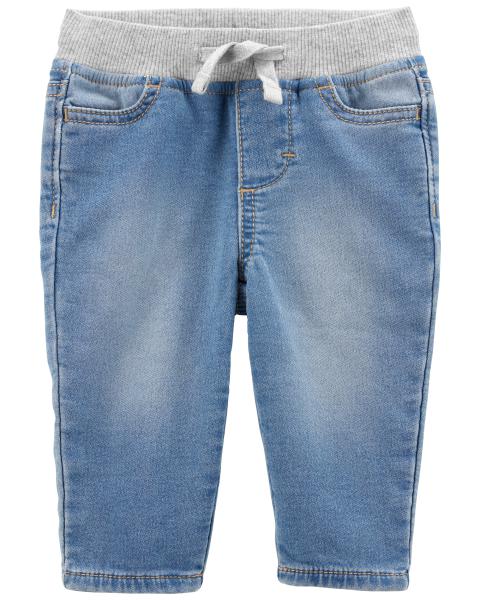 OshKosh Baby Boy Blue Knit-Like Denim Pull-On Skinny Jeans