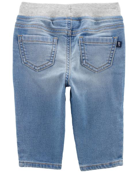 OshKosh Baby Boy Blue Knit-Like Denim Pull-On Skinny Jeans