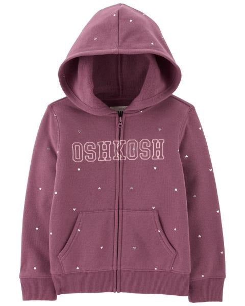 OshKosh B'gosh Logo Hoodie with Pull-On Heart Print Fleece Pants