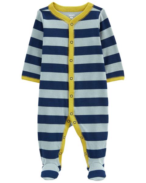 Carter's Baby Striped Snap-Up Cotton Blend Sleep & Play