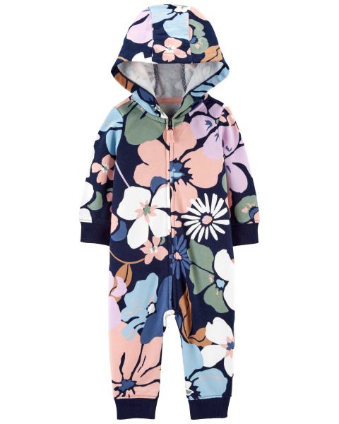 Carter's Baby Floral Hooded French Terry Jumpsuit
