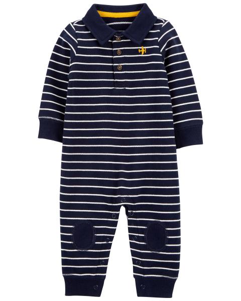 Carter's Baby Striped French Terry Jumpsuit