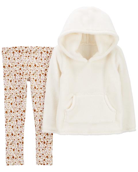 Carter's 2-Piece Fuzzy Sweater And Floral Leggings Set