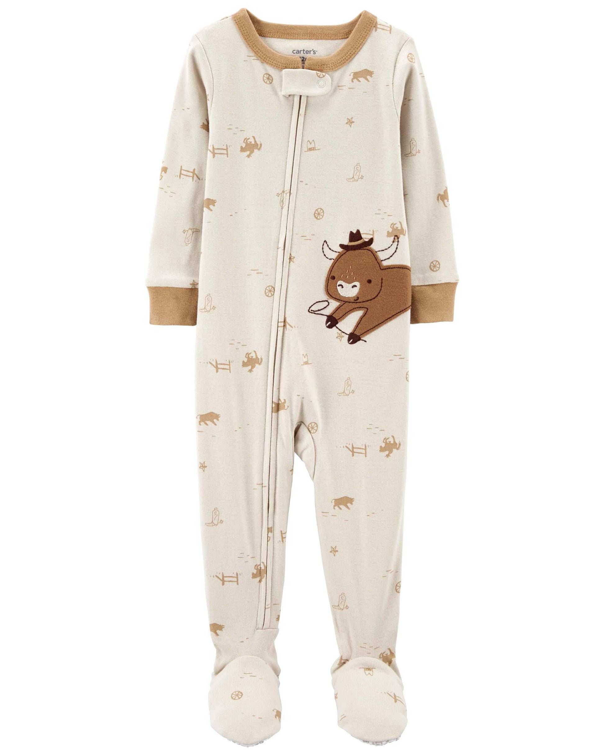 Carter's Toddler 1-Piece Cow 100% Snug Fit Cotton Footie Pajamas