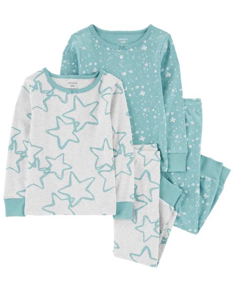 Carter's Baby 4-Piece Stars Cotton Blend Pajamas
