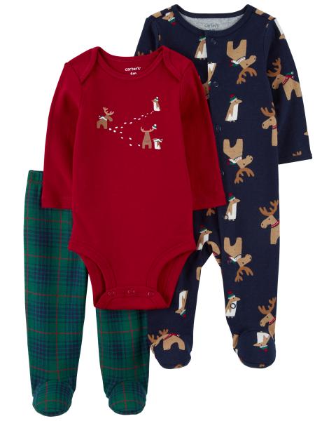 Carter's Baby Boy 3-Piece Reindeer Bodysuit Set