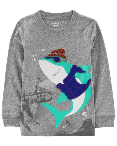 Carter's Baby Shark Snow Yarn Graphic Tee