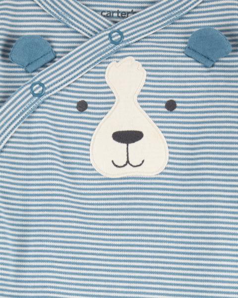 Carter's Striped Dog Side-Snap Cotton Sleep and Play