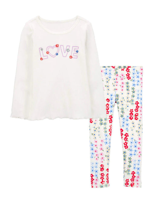 Carter's Toddler Love Long-Sleeve Tee with Floral Leggings