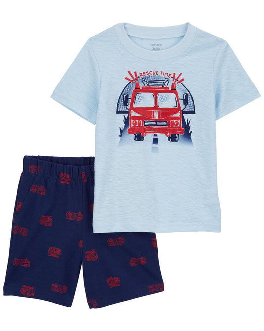 Carter's 2-Piece Firetruck Tee & Short Set