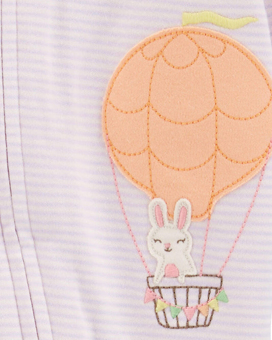 Carter's Baby Hot Air Balloon Bunny 2-Way Zip Cotton Sleep and Play