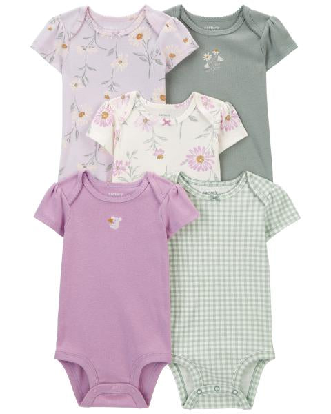 Carter's Baby 5-Pack Floral Short-Sleeve Bodysuits