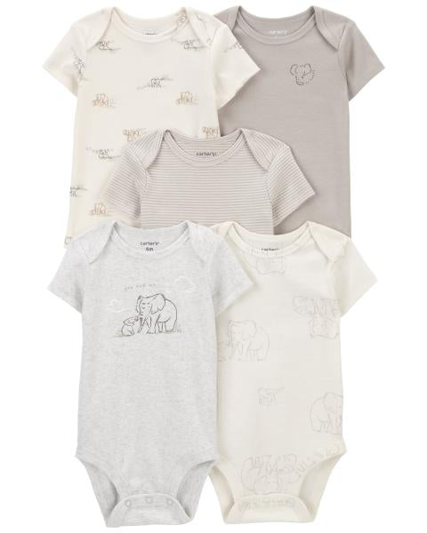 Carter's Baby 5-Pack Elephant Short-Sleeve Bodysuits