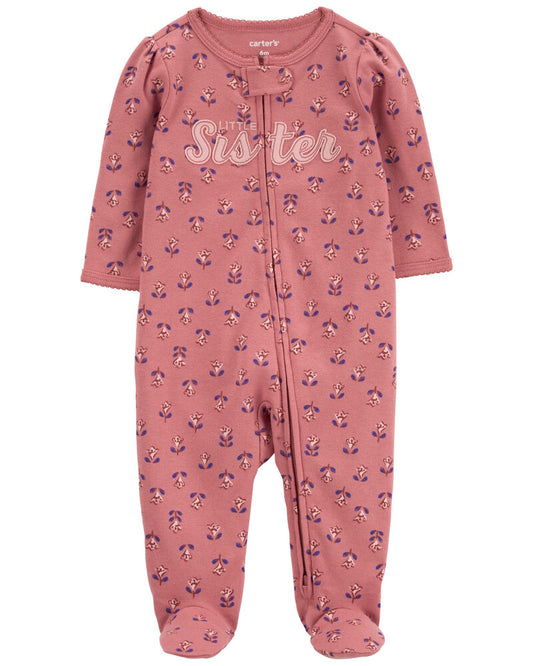 Carter's Baby Little Sister 2-Way Zip Cotton Sleep and Play