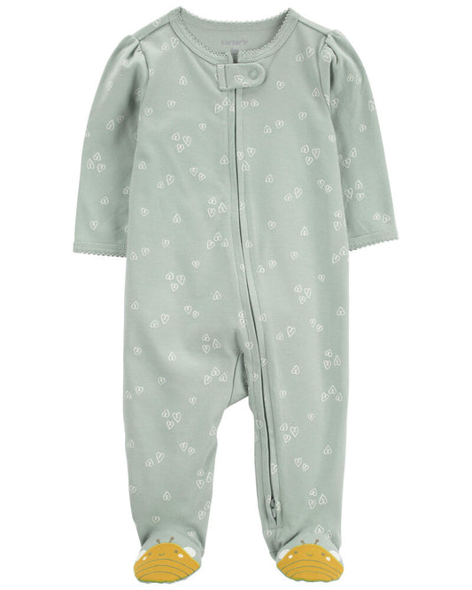 Carter's Baby Bee Zip 2-Way Zip Cotton Sleep and Play