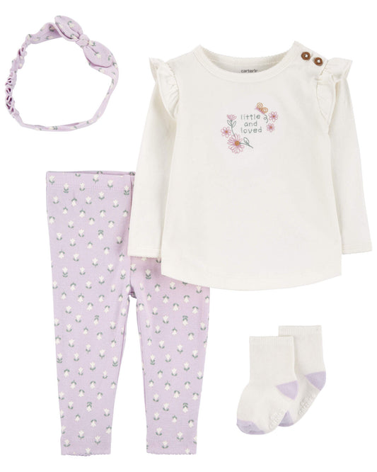 Carter's Baby 4-Piece Floral Outfit Set