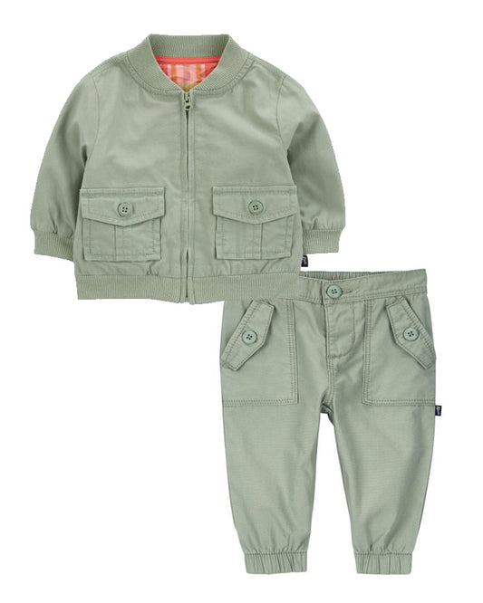 Oshkosh Baby Cargo Pocket Zip Jacket with Cargo Joggers