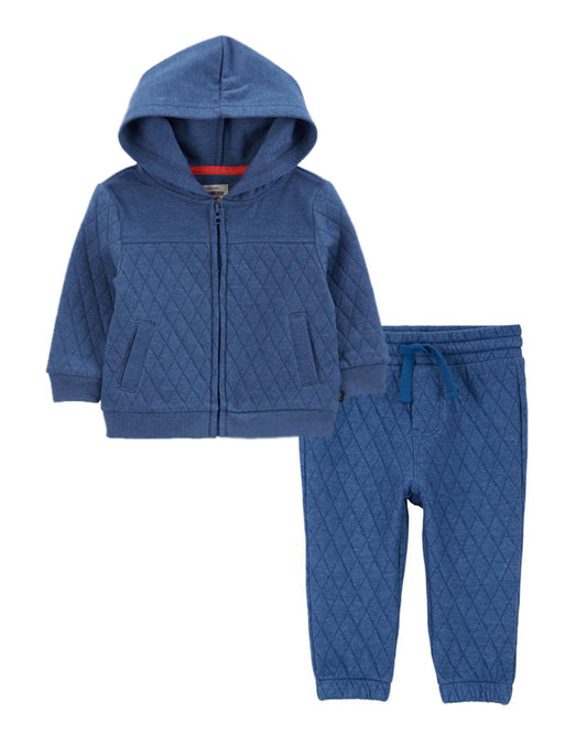 Oshkosh Baby Quilted Hooded Zip Jacket with Quilted Joggers