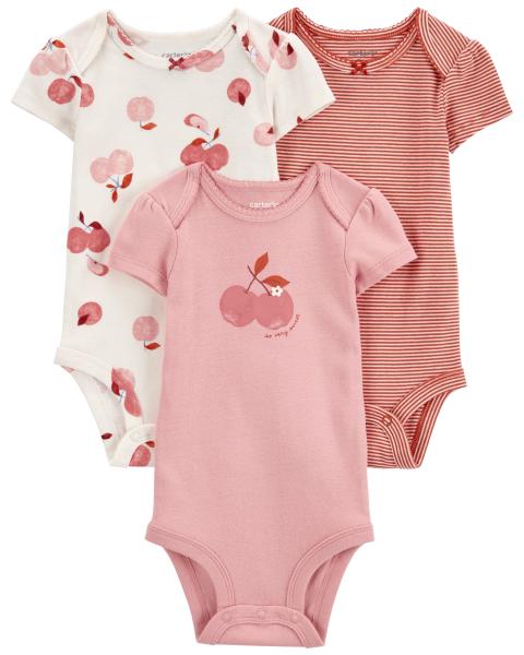 Carter's 3-Pack Cherry Short Sleeve Bodysuits