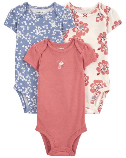 Carter's 3-Pack Floral Short Sleeve Bodysuits