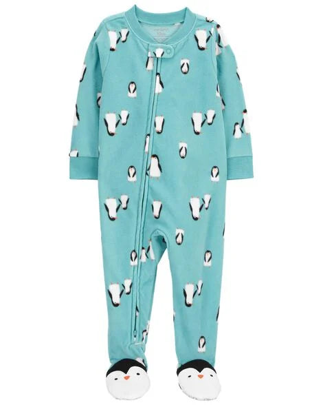 Carter's  Baby 1-Piece Penguin Fleece Footie Pajamas