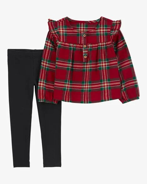 Carter's Baby 2-Piece Holiday Flannel Top & Stretch Legging Set