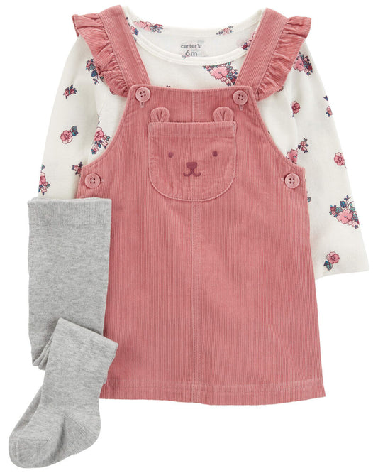 Carter's Baby 3-Piece Floral Long-Sleeve Bodysuit & Jumper Set