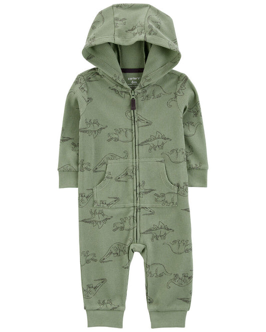 Carter's Baby Dinosaur Hooded Zip-Up Thermal Jumpsuit