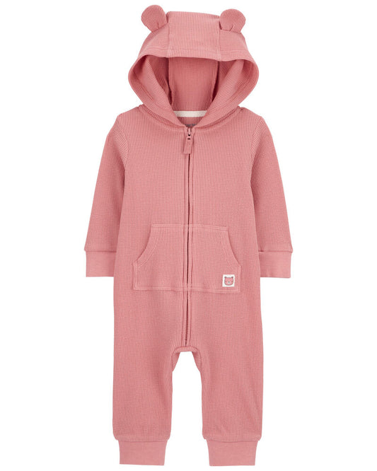 Carter's Baby Bear Hood Zip-Up Thermal Jumpsuit