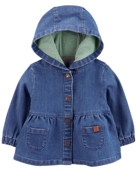 Carter's Baby Denim Snap-Up Hooded Jacket