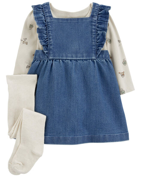 Carter's Baby 3-Piece Bodysuit & Denim Jumper Set