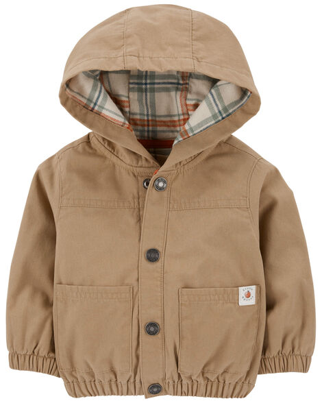 Carter's Baby Canvas Hooded Snap-Up Jacket