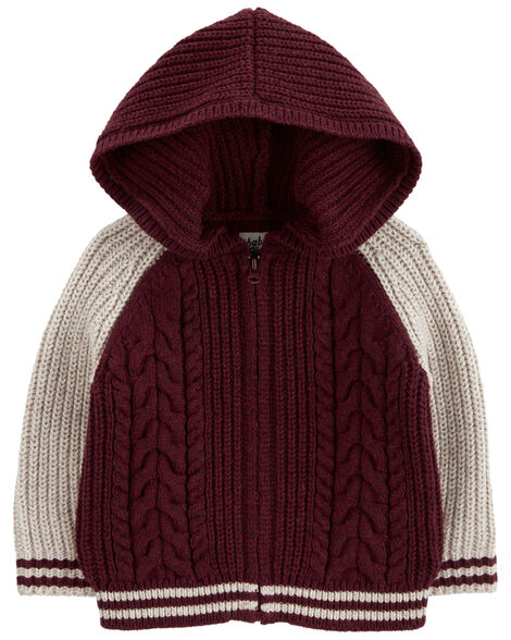 Oshkosh Baby Hooded Cable-Knit Jacket