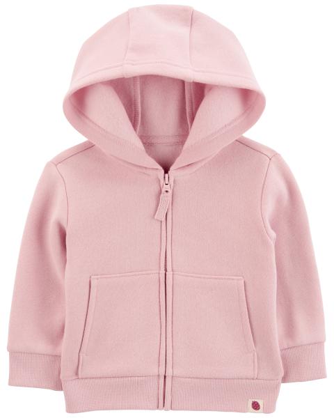 Carter's Baby Zip-Up Fleece Hoodie with Strawberry Pull-On Ribbed Pants